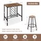 Costway 5PCS Bar Table & Stools Set Industrial Bistro Set with Wine Rack & Glass Holder
